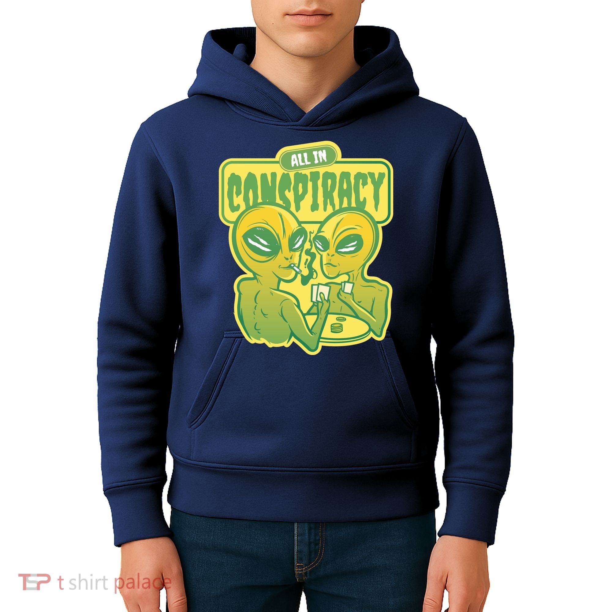 All In Conspiracy Poker Alien Kids Hoodie