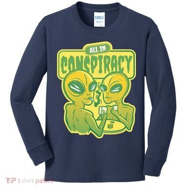 All In Conspiracy Poker Alien Kids Long Sleeve Shirt