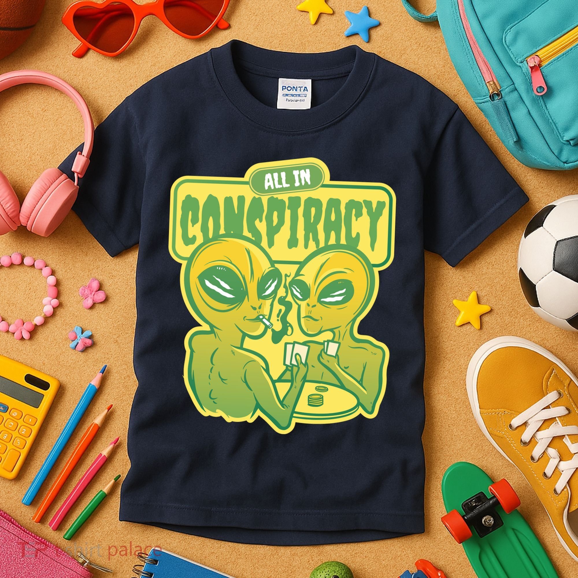 All In Conspiracy Poker Alien Kids T-Shirt