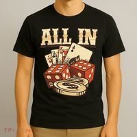 All In Card Game Playing Cards Poker Player Gambling Casino T-Shirt thumb 3