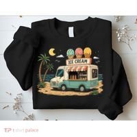 Arcade Ice Cream Truck Retro Summer 1980s Sweatshirt thumb 2