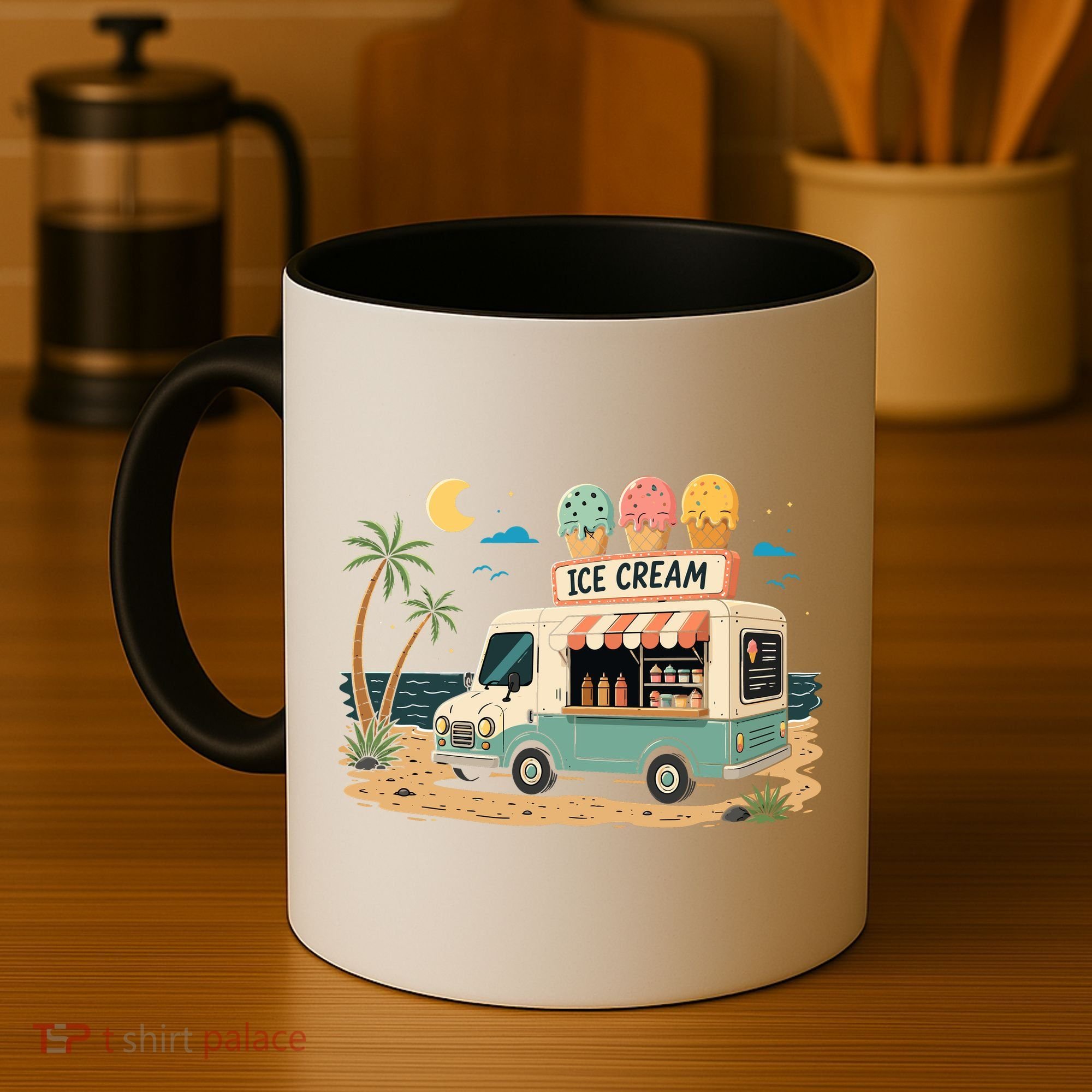 Arcade Ice Cream Truck Retro Summer 1980s Coffee Mug