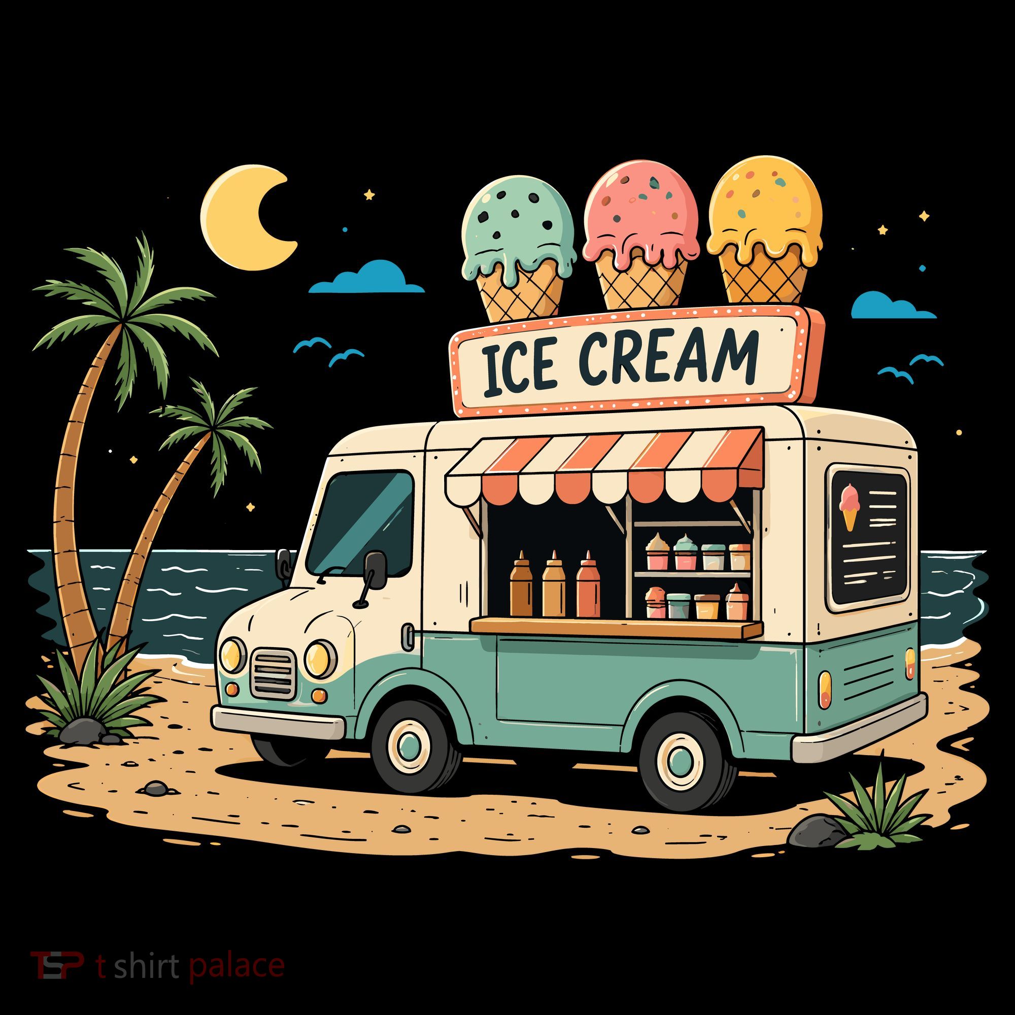 Arcade Ice Cream Truck Retro Summer 1980s Coffee Mug