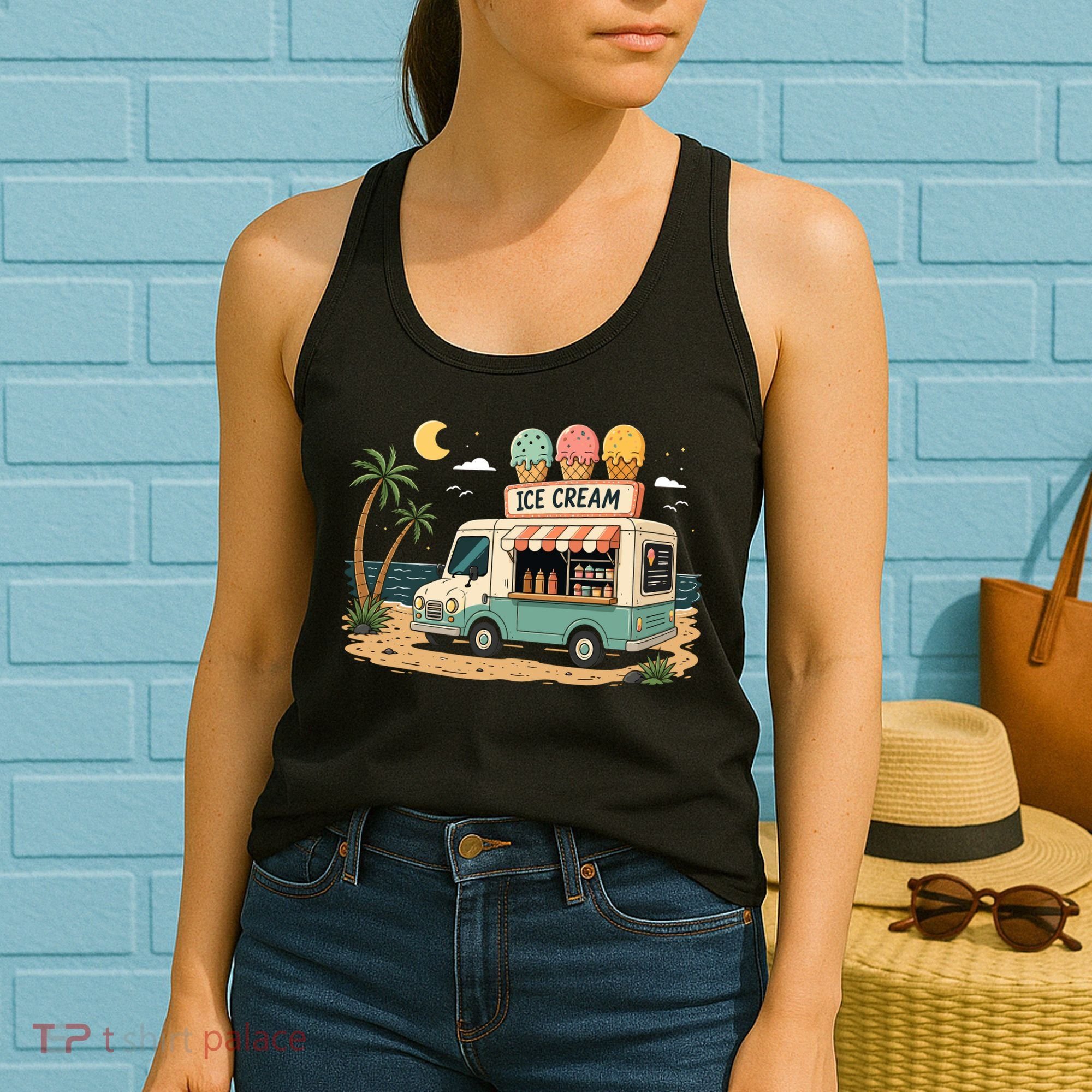 Arcade Ice Cream Truck Retro Summer 1980s Women's Tank Top