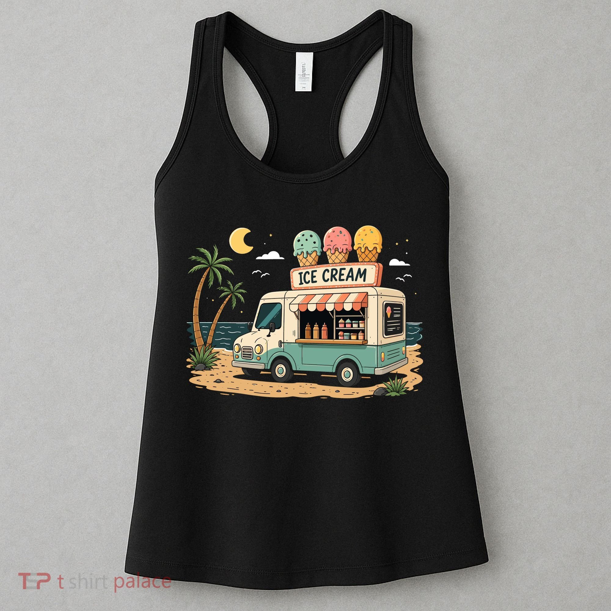 Arcade Ice Cream Truck Retro Summer 1980s Women's Tank Top