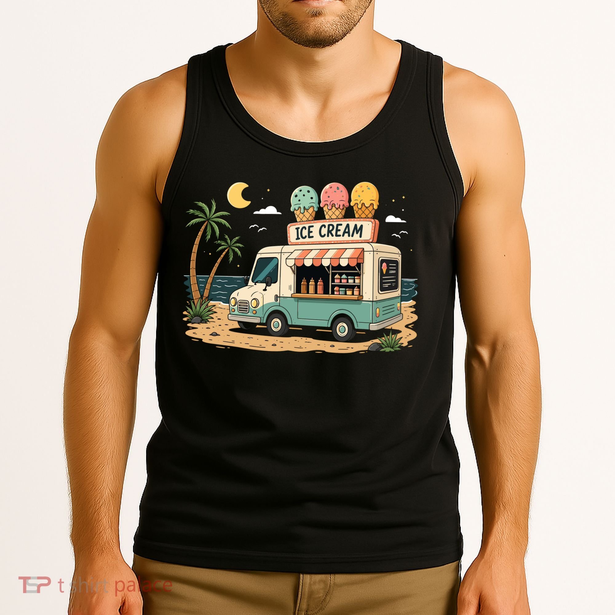Arcade Ice Cream Truck Retro Summer 1980s Tank Top