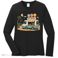 Arcade Ice Cream Truck Retro Summer 1980s Women's Long Sleeve Shirt thumb 0