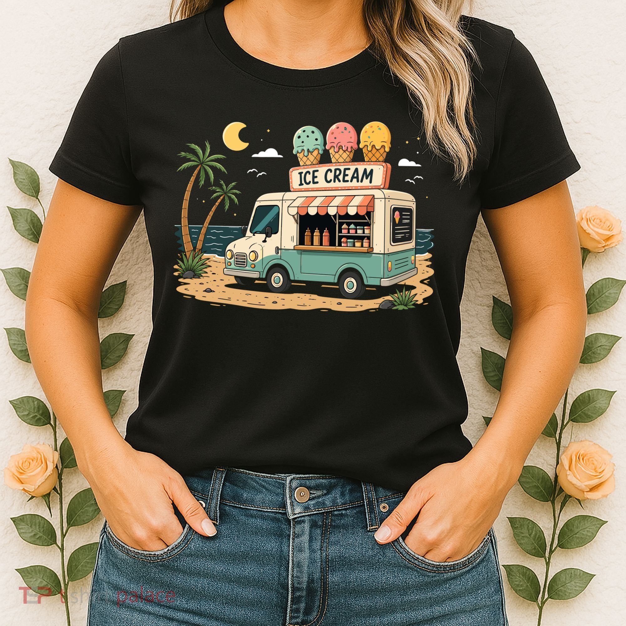 Arcade Ice Cream Truck Retro Summer 1980s Women's T-Shirt