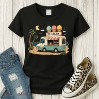 Arcade Ice Cream Truck Retro Summer 1980s Women's T-Shirt thumb 3