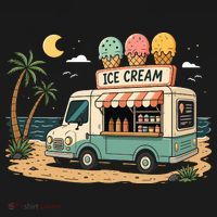 Arcade Ice Cream Truck Retro Summer 1980s Women's T-Shirt thumb 6