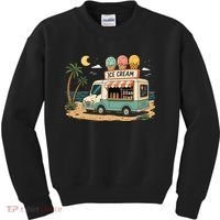 Arcade Ice Cream Truck Retro Summer 1980s Kids Sweatshirt thumb 0
