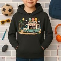 Arcade Ice Cream Truck Retro Summer 1980s Kids Hoodie thumb 2