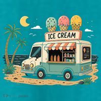 Arcade Ice Cream Truck Retro Summer 1980s Kids T-Shirt thumb 2