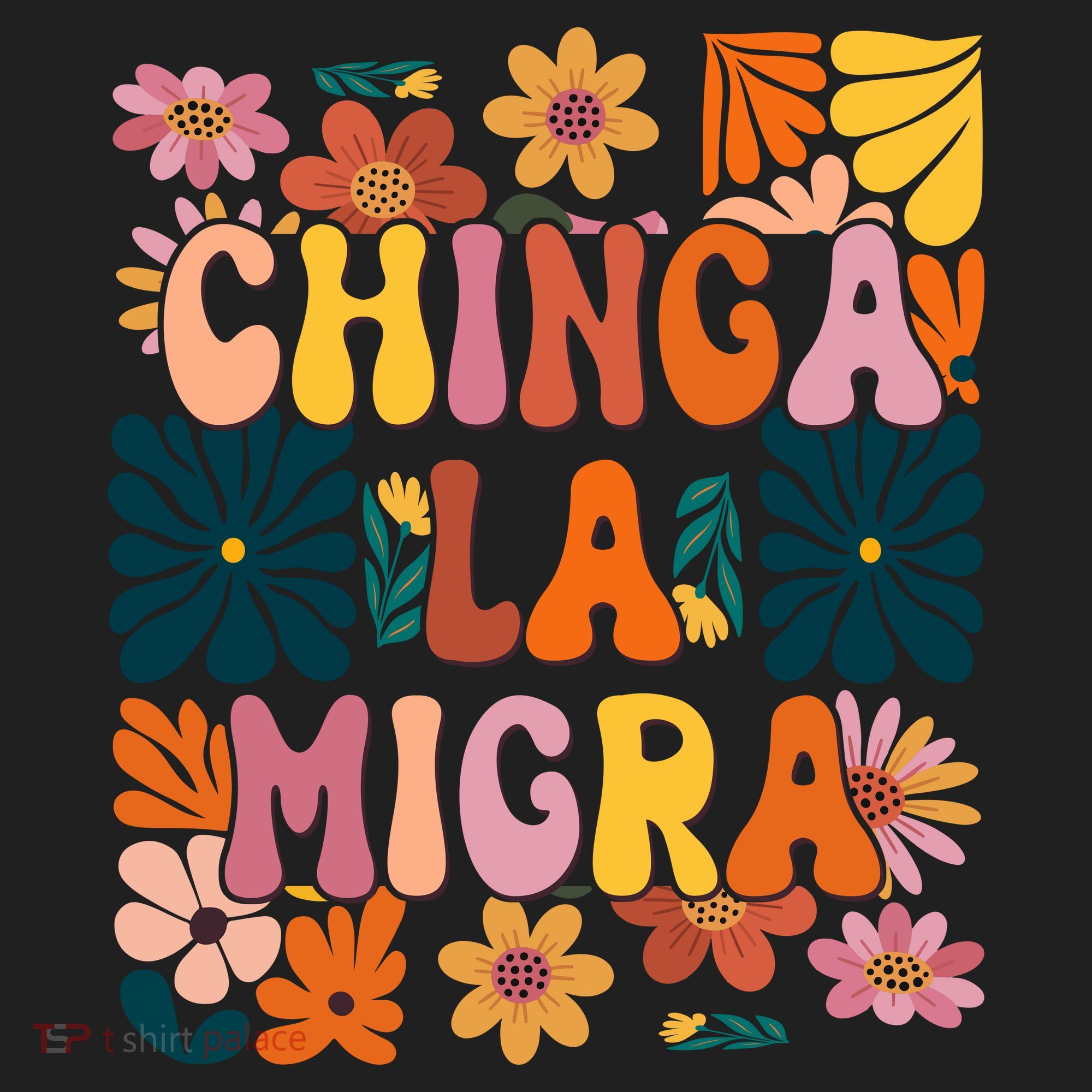 Anti Ice Chinga La Migra Retro Boho Flowers Women's Sweatshirt
