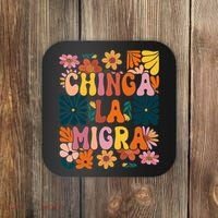 Anti Ice Chinga La Migra Retro Boho Flowers Coaster thumb 0