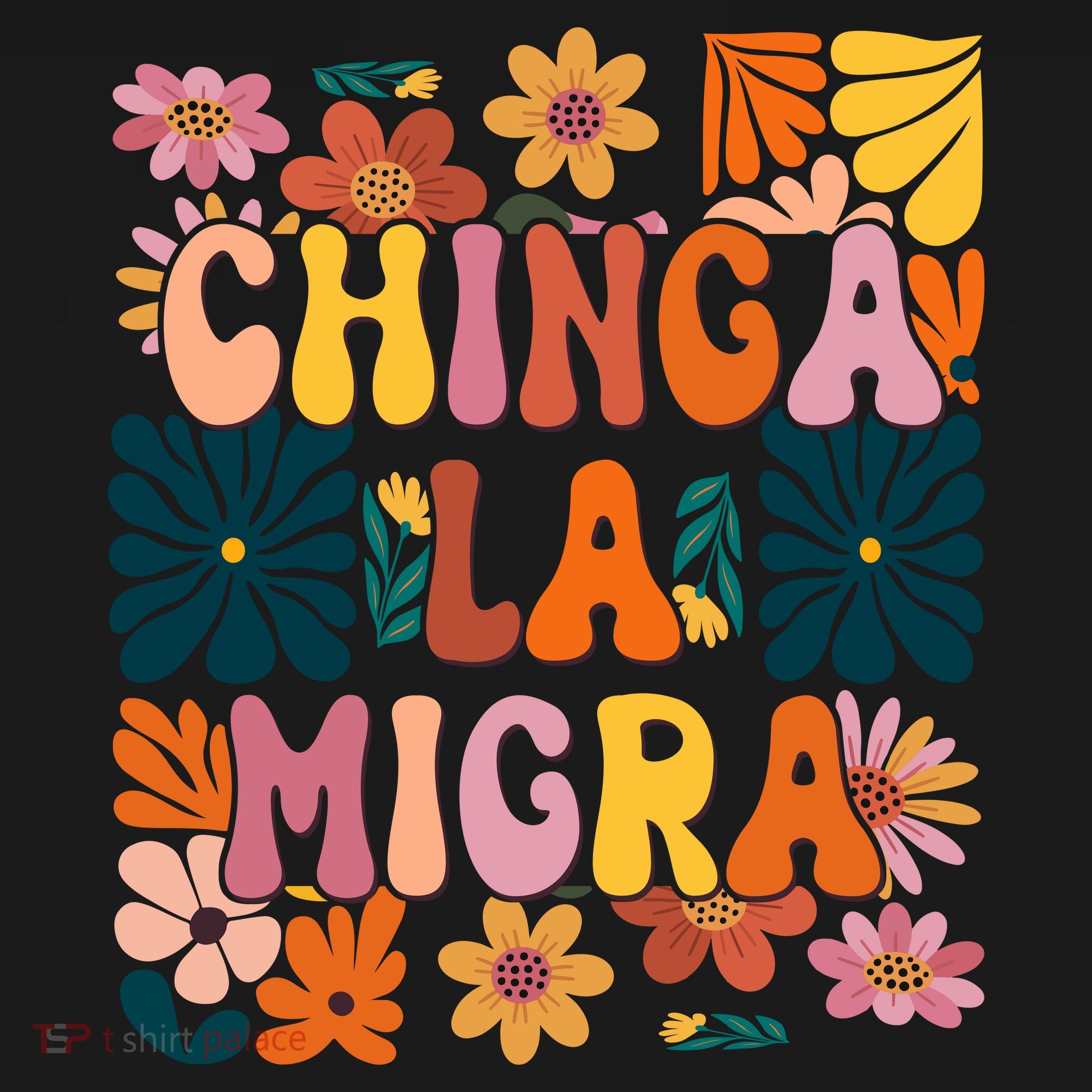 Anti Ice Chinga La Migra Retro Boho Flowers Toddler Hoodie