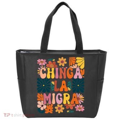 Anti Ice Chinga La Migra Retro Boho Flowers Tote Bag