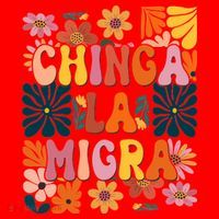 Anti Ice Chinga La Migra Retro Boho Flowers Santa Hat thumb 1