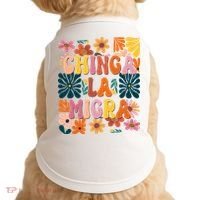 Anti Ice Chinga La Migra Retro Boho Flowers Doggie Tank thumb 0