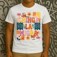 Anti Ice Chinga La Migra Retro Boho Flowers T-Shirt thumb 3