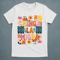 Anti Ice Chinga La Migra Retro Boho Flowers T-Shirt thumb 5