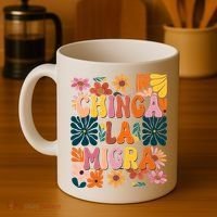 Anti Ice Chinga La Migra Retro Boho Flowers Coffee Mug thumb 4
