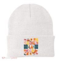 Anti Ice Chinga La Migra Retro Boho Flowers Beanie thumb 0