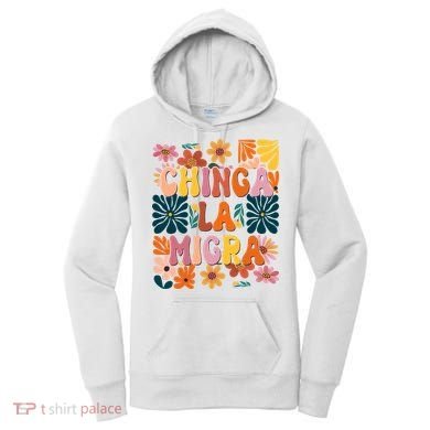 Anti Ice Chinga La Migra Retro Boho Flowers Women's Hoodie