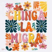 Anti Ice Chinga La Migra Retro Boho Flowers Women's Hoodie thumb 2