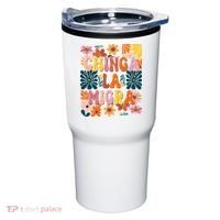 Anti Ice Chinga La Migra Retro Boho Flowers Tumbler thumb 0