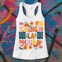 Anti Ice Chinga La Migra Retro Boho Flowers Women's Tank Top thumb 3
