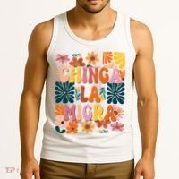 Anti Ice Chinga La Migra Retro Boho Flowers Tank Top thumb 3