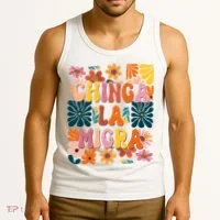 Anti Ice Chinga La Migra Retro Boho Flowers Tank Top thumb 3