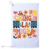 Anti Ice Chinga La Migra Retro Boho Flowers Golf Towel thumb 0