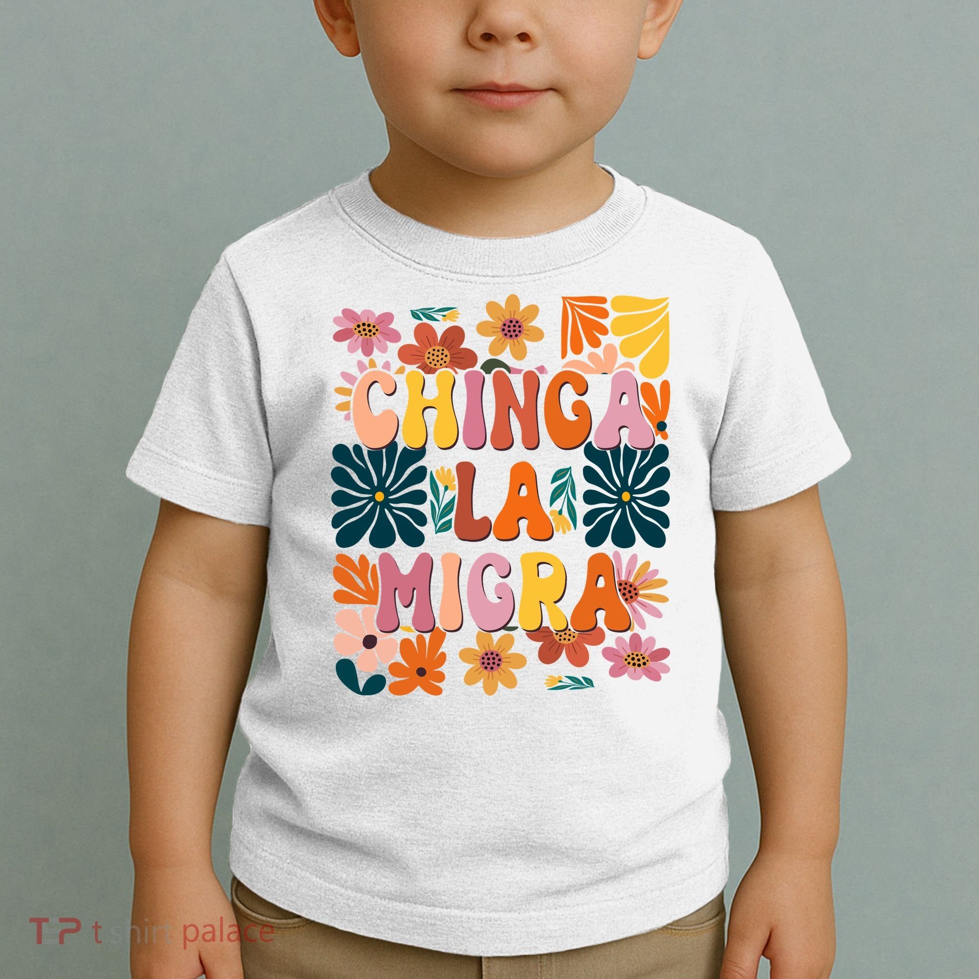 Anti Ice Chinga La Migra Retro Boho Flowers Toddler T-Shirt