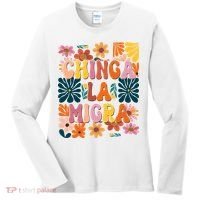 Anti Ice Chinga La Migra Retro Boho Flowers Women's Long Sleeve Shirt thumb 0