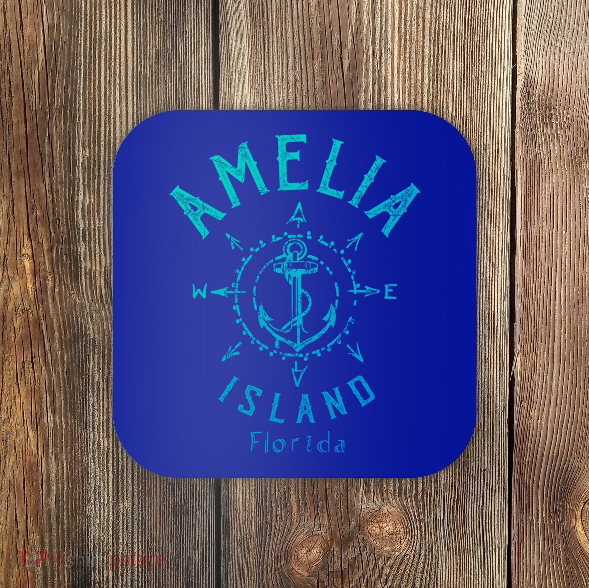 Amelia Island Compass Rose Florida Cute Gift Coaster