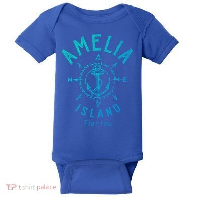 Amelia Island Compass Rose Florida Cute Gift Baby Bodysuit