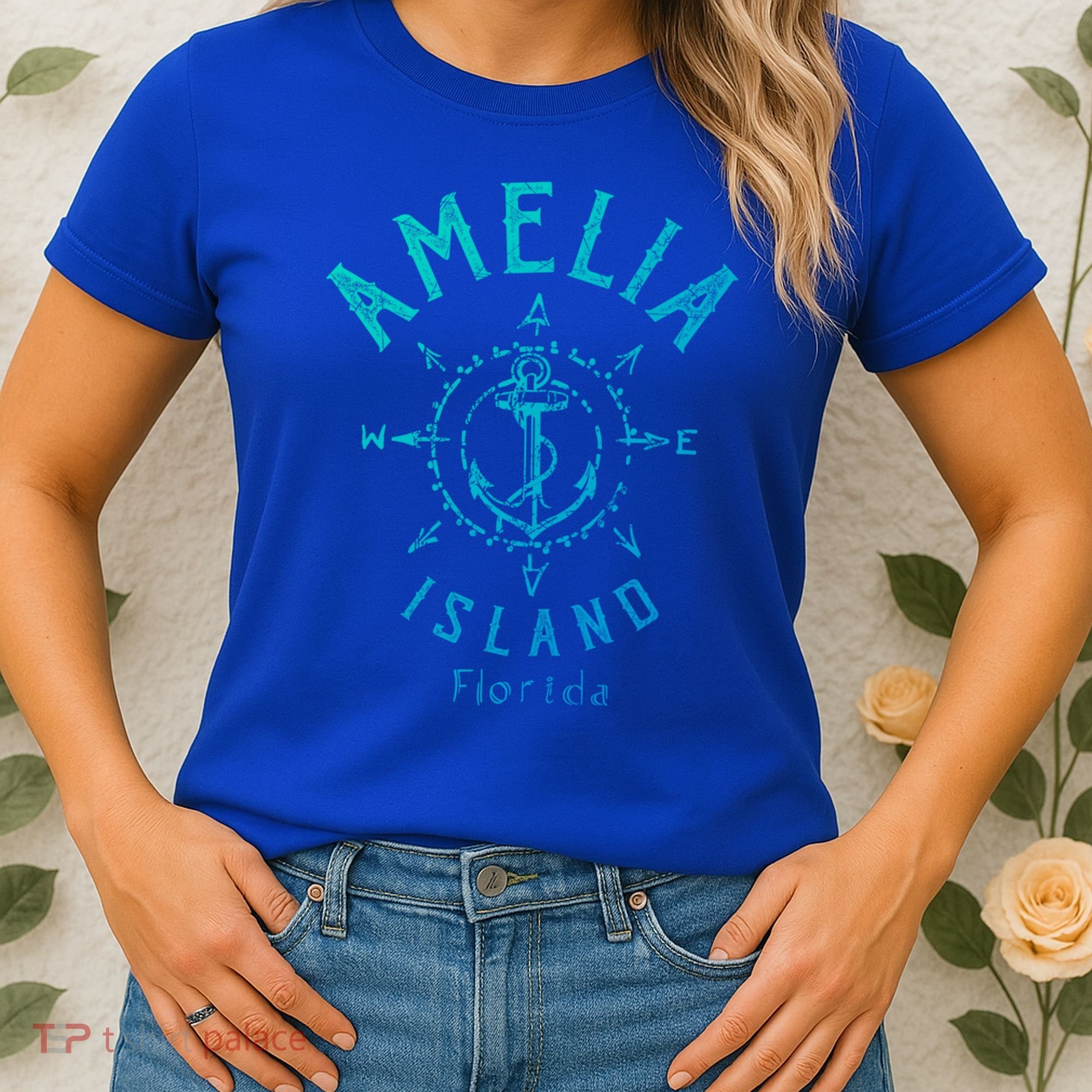 Amelia Island Compass Rose Florida Cute Gift Women's T-Shirt