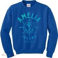 Amelia Island Compass Rose Florida Cute Gift Kids Sweatshirt thumb 0