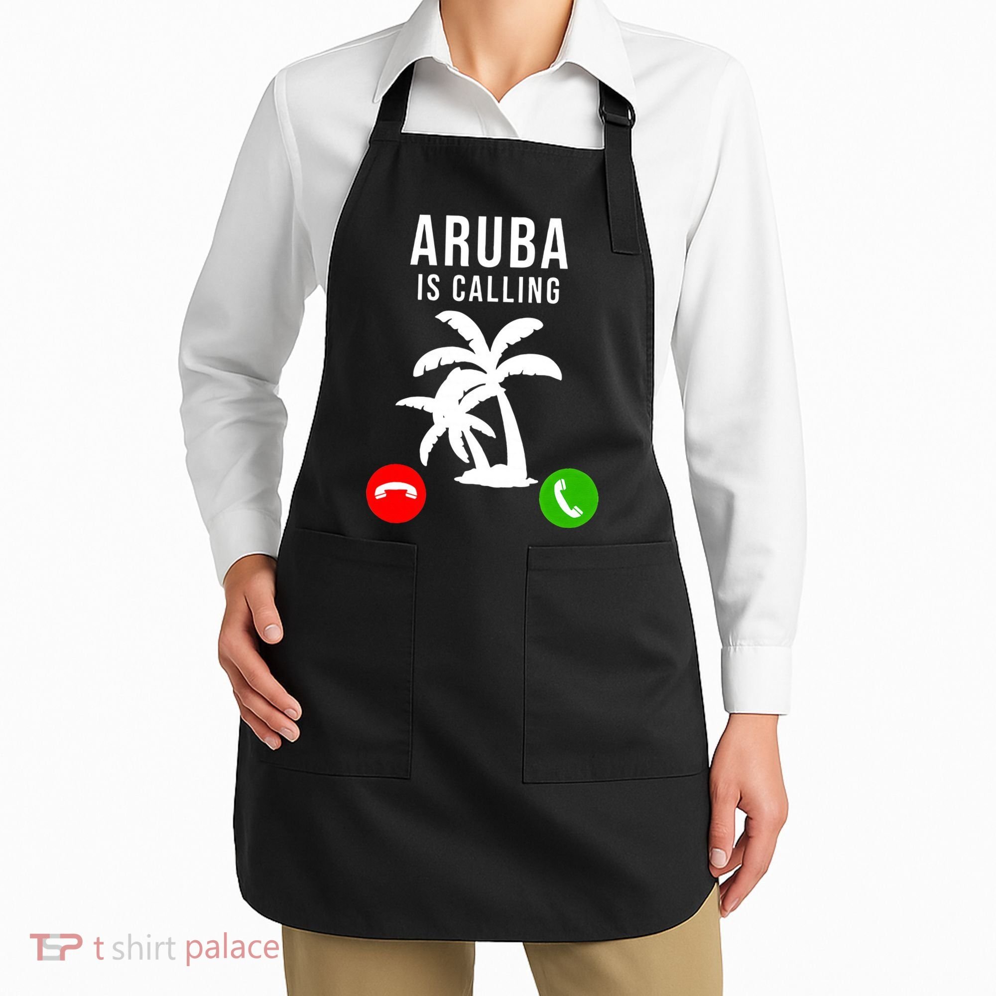 Aruba Is Calling Funny Vacation Souvenir Holiday Aruba Apron