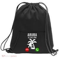 Aruba Is Calling Funny Vacation Souvenir Holiday Aruba Sweatshirt Cinch Pack Bag thumb 0