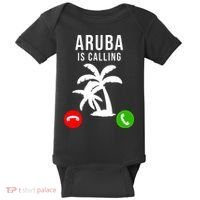 Aruba Is Calling Funny Vacation Souvenir Holiday Aruba Baby Bodysuit thumb 0