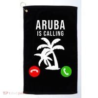 Aruba Is Calling Funny Vacation Souvenir Holiday Aruba Golf Towel thumb 0