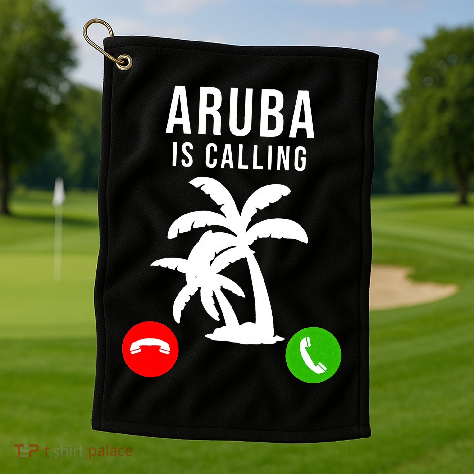 Aruba Is Calling Funny Vacation Souvenir Holiday Aruba Golf Towel