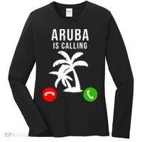 Aruba Is Calling Funny Vacation Souvenir Holiday Aruba Women's Long Sleeve Shirt thumb 0