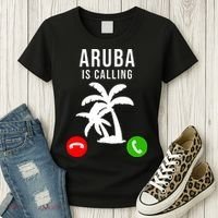 Aruba Is Calling Funny Vacation Souvenir Holiday Aruba Women's T-Shirt thumb 3