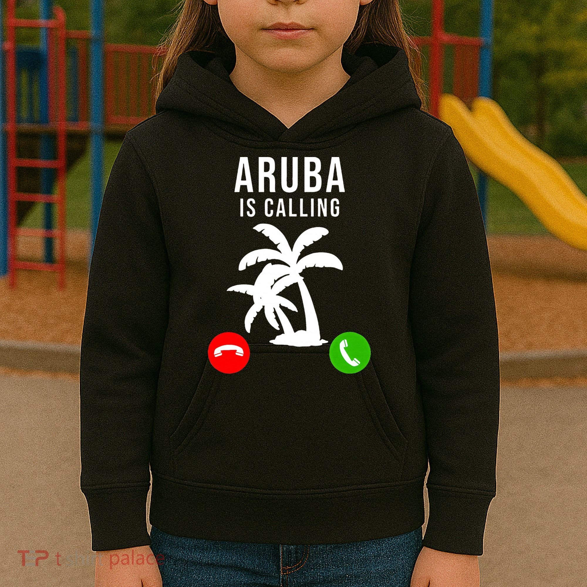 Aruba Is Calling Funny Vacation Souvenir Holiday Aruba Kids Hoodie