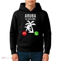 Aruba Is Calling Funny Vacation Souvenir Holiday Aruba Kids Hoodie thumb 4