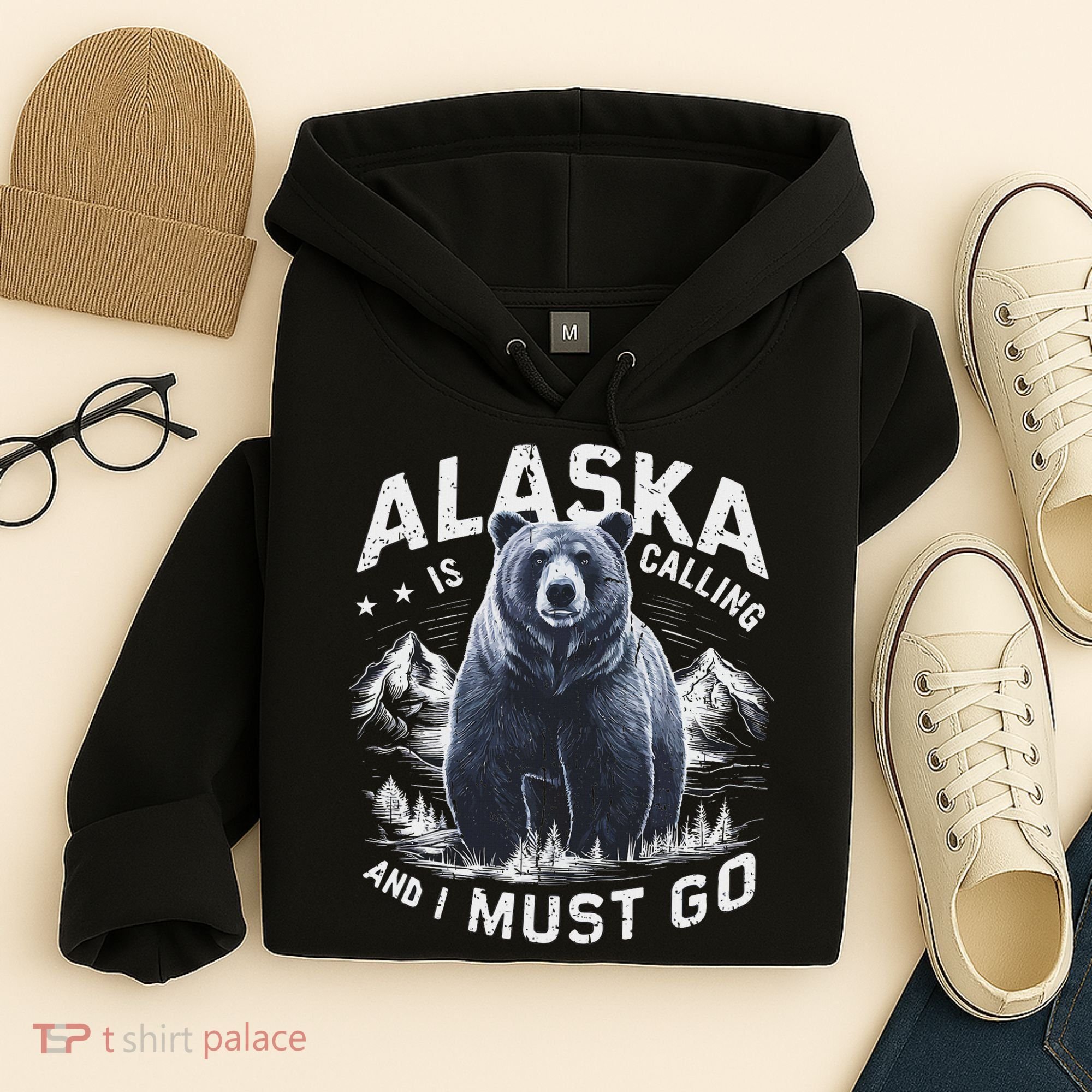 Alaska Is Calling And I Must Go, Alaskan Bear And Nature Hoodie